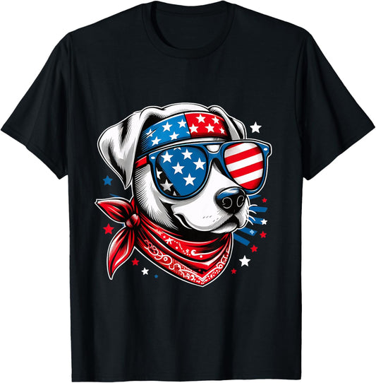 Patriotic Dog With American Flag Dog Sunglasses 4Th Of July