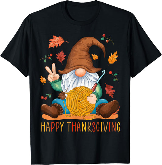 Happy Thanksgiving Fall Autumn Crochet Yarn Hook Gnome