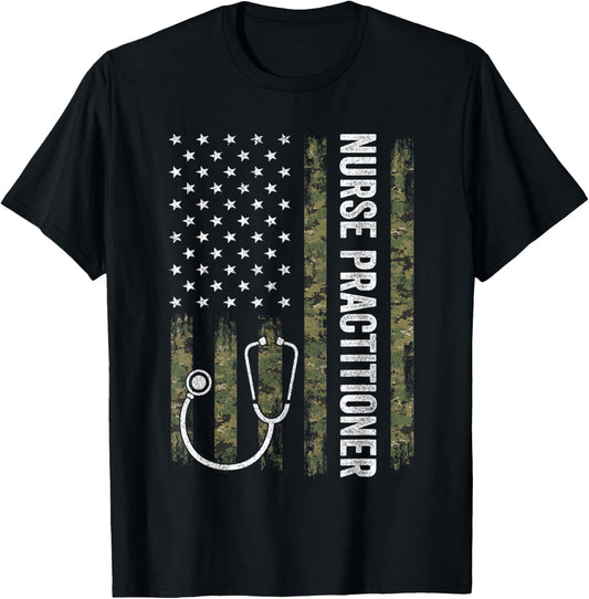 Nursing Shirts For Women Men Nurse Practitioner Usa Flag