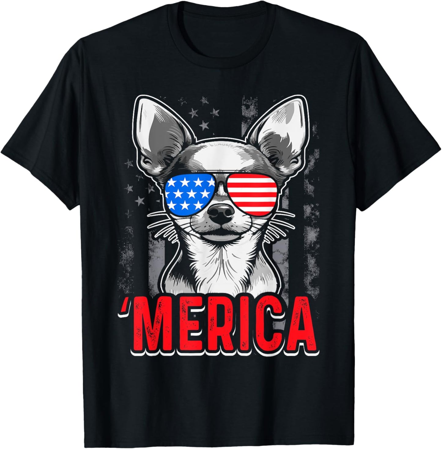 Merica Chihuahua American Flag 4Th Of July