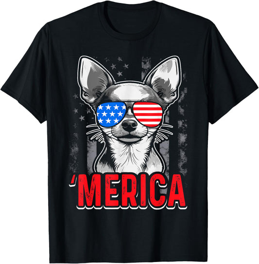 Merica Chihuahua American Flag 4Th Of July