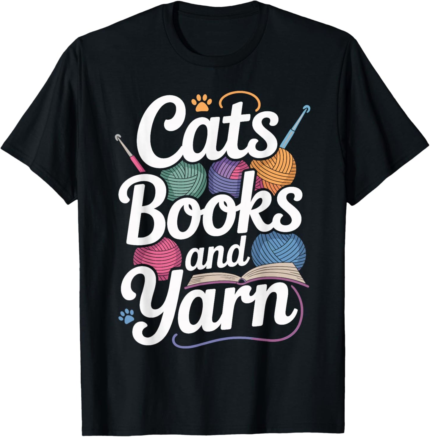 Cats Books And Yarn Funny Crocheting
