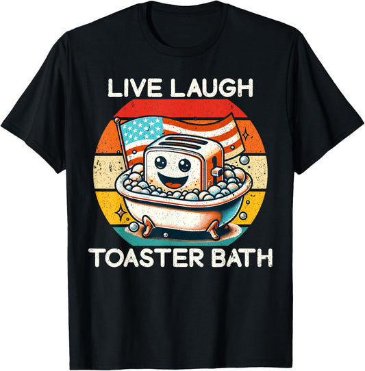 Live Laugh Toaster Bath Funny Saying Usa Flag