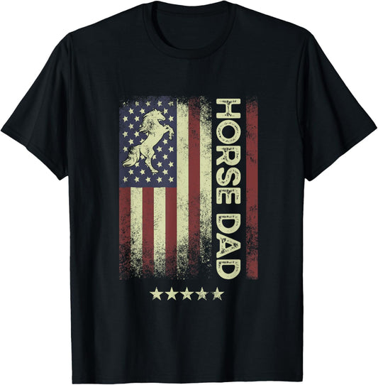 Usa American Flag Horse Dad