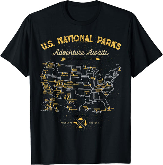 63 National Parks Map Us Park Retro Vintage Camping Hiking
