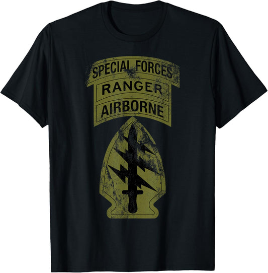 US Army Special Forces   SF Ranger Tab   OD Green Vintage