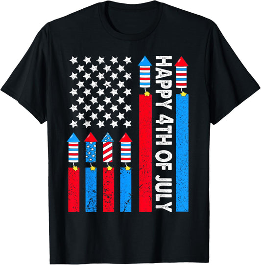 Happy 4Th Of July American Flag Fireworks Kids Men Women