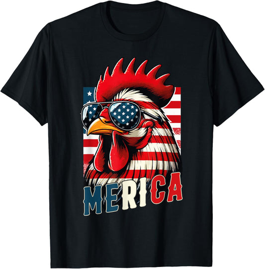 Patriotic Chicken Merica Usa Flag Chicken Lover 4Th Of July