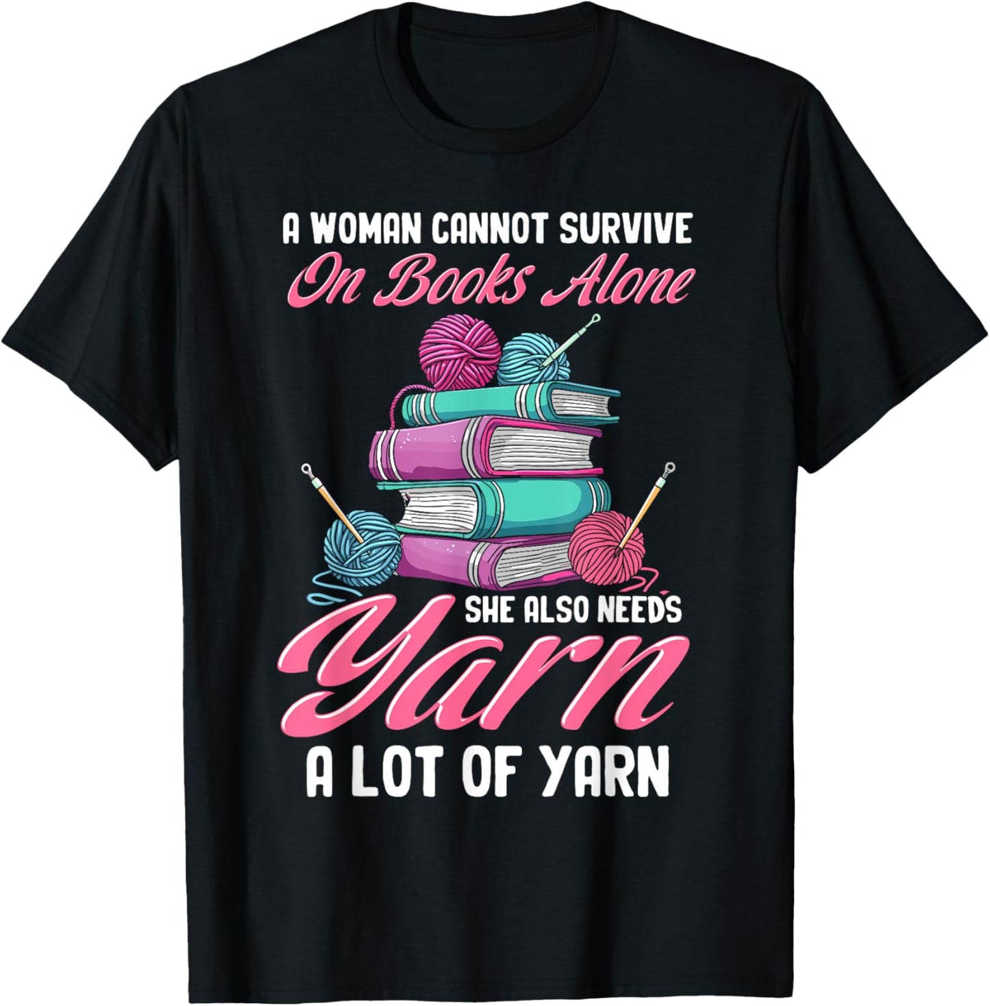 Crochet woman cannot survive on books she also needs yarn