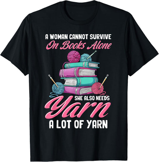 Crochet woman cannot survive on books she also needs yarn