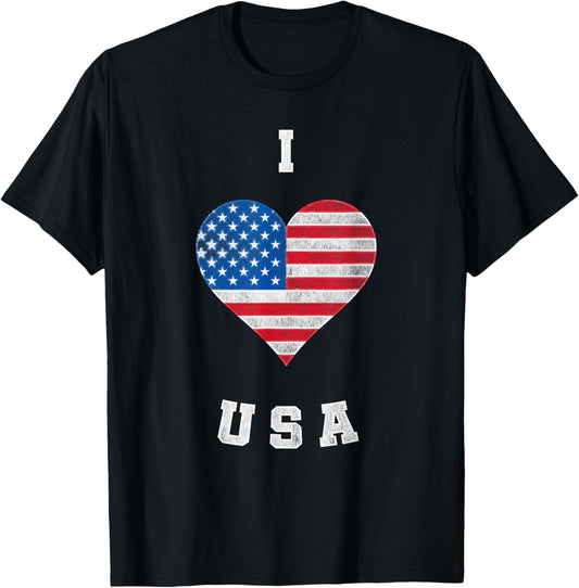 I Heart Usa I Love Usa America Patriotic 4Th July Tshirt