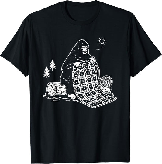 Funny Bigfoot Crocheting Blanket Sasquatch Yarn Knitting