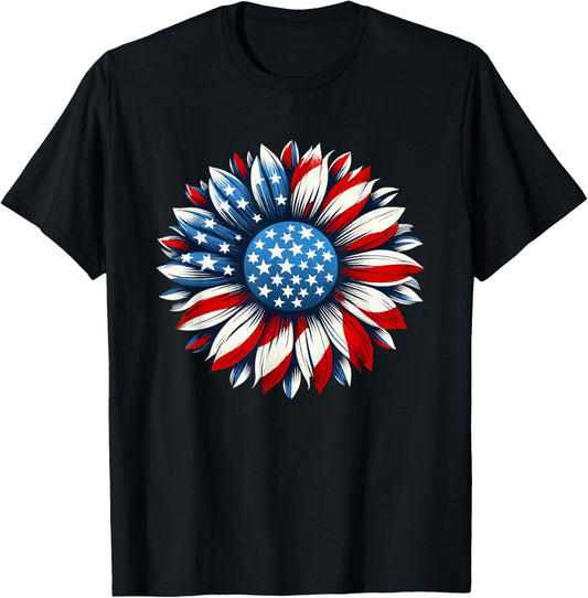 Sunflower American Flag 4Th Of July Men Women