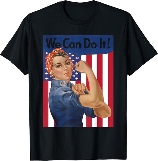 We Can Do It Rosie The Riveter Feminist Usa Flag Rosey Rosy
