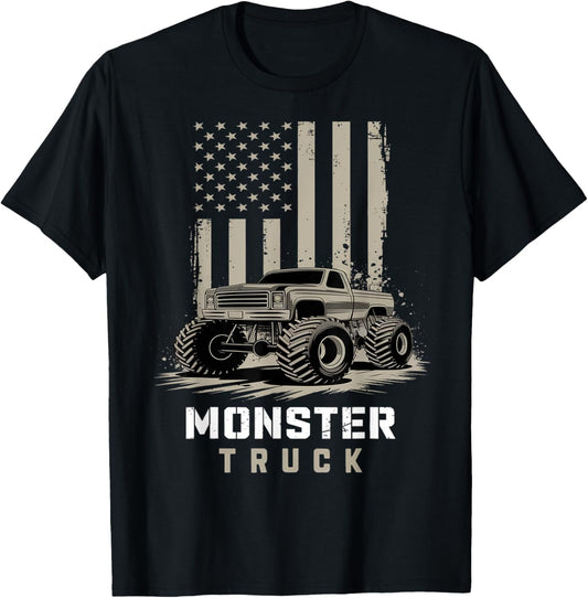 Monster Truck American Flag Racing Usa Patriotic 4Th Of July