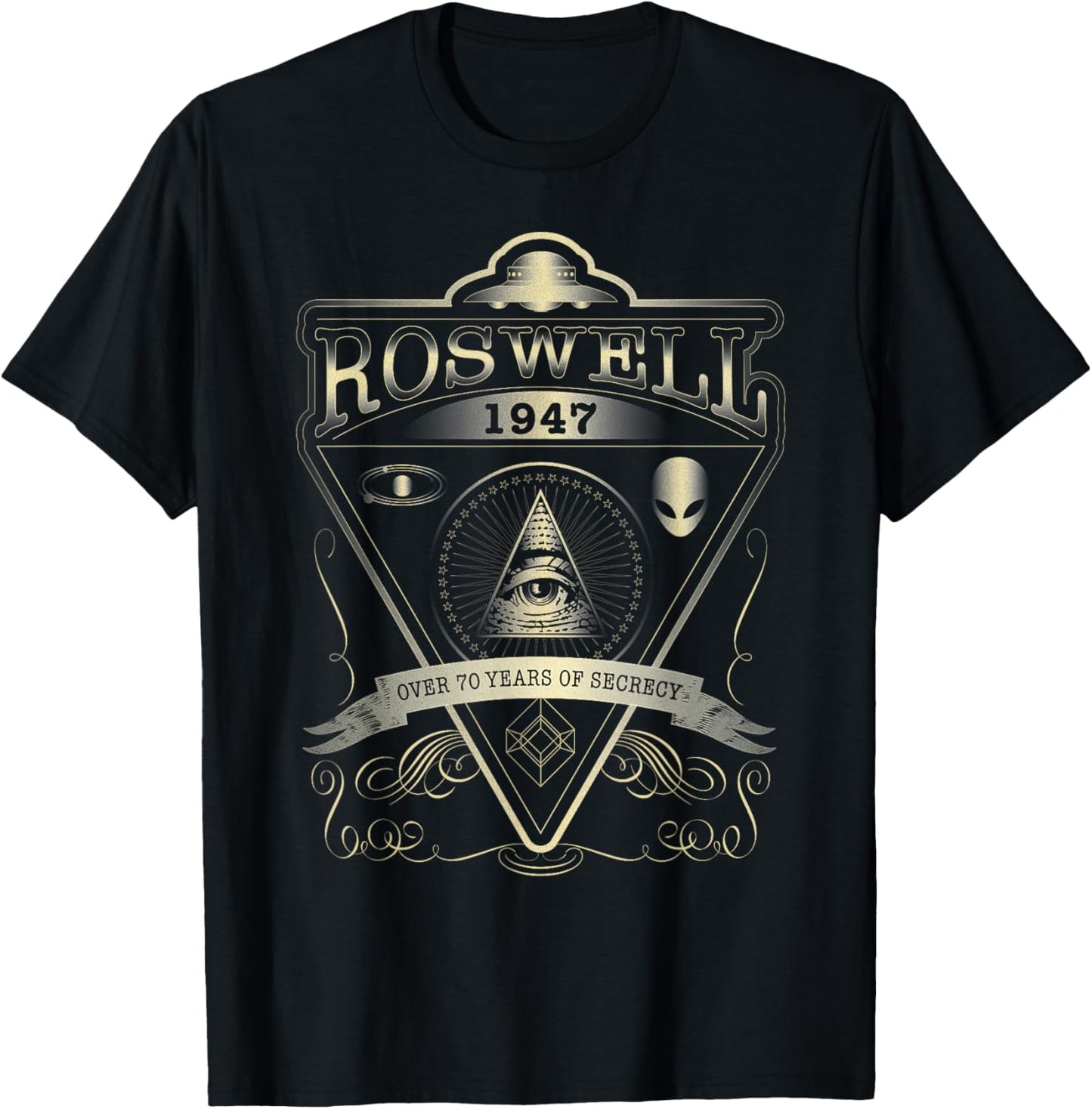 Roswell 1947 Alien T Shirt - Vintage Style UFO, Area 51