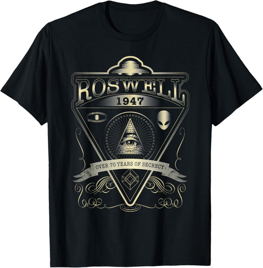 Roswell 1947 Alien T Shirt - Vintage Style UFO, Area 51