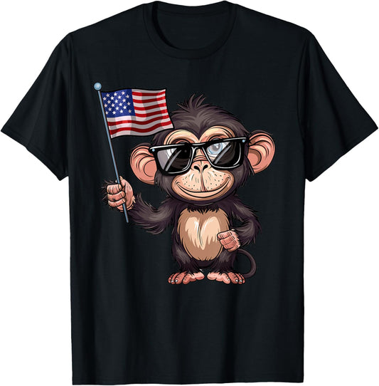 Monkey Usa Flag Funny Monkey Lovers 4Th Of July