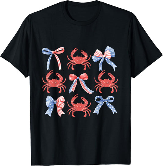 Pink Bows Cute Coquette Crab Y2K Girl Aesthetic Usa Coastal