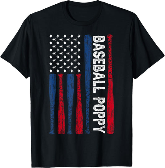 Baseball Poppy Usa American Flag Patriotic 4Th Of July