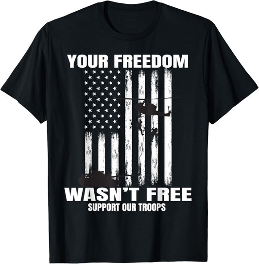 Freedom Support Our Troops Military Graphic American Flag