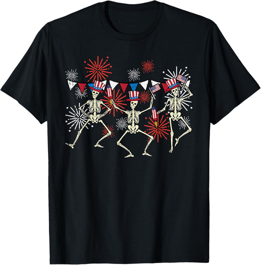 4Th Of July Dancing Skeletons Funny Patriotic Men Women Kids