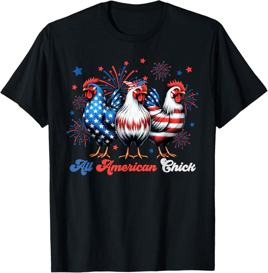 Chicken Usa Flag Retro Patriotic American Chick 4Th Of July
