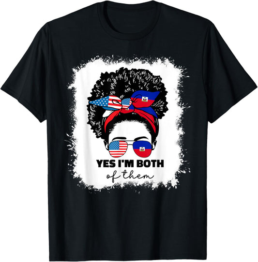 Half Haitian And American America Haiti Usa Flag Girl Afro