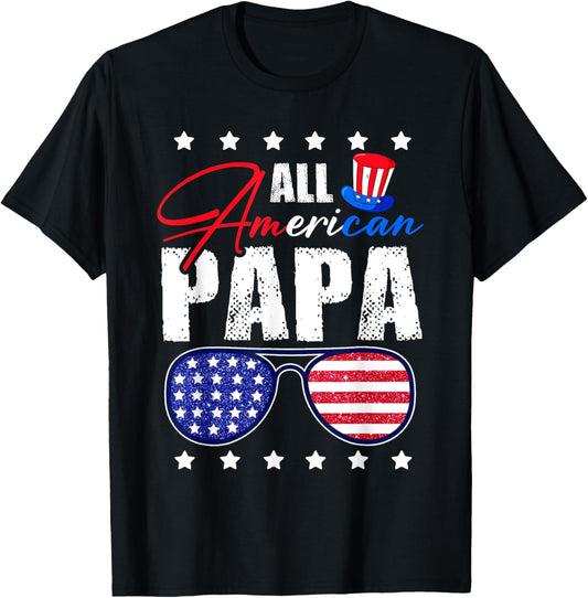All American Papa 4Th Of July Dad Daddy Usa Flag Sunglasses