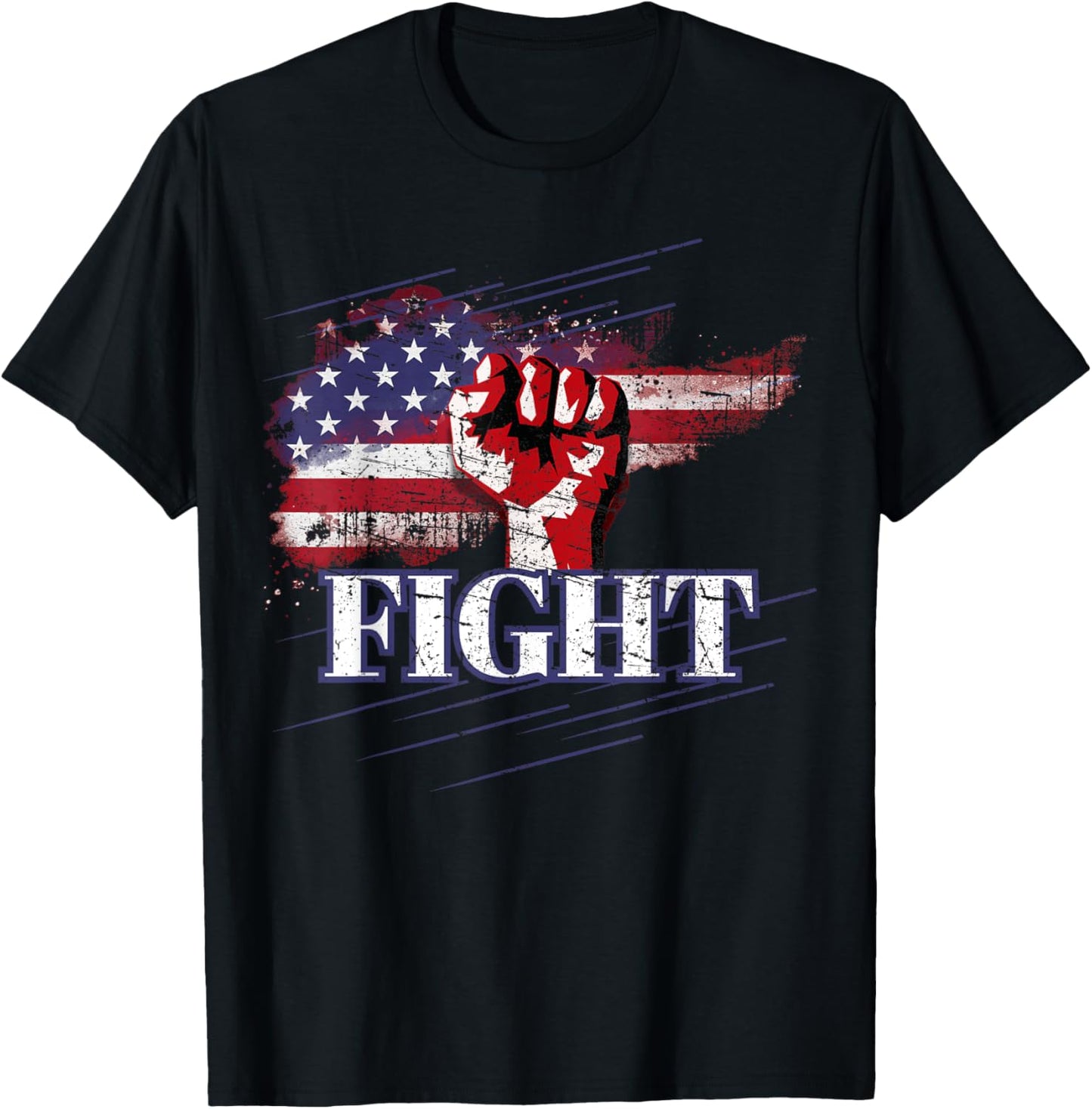 Trump Fight Fist Tee President Usa American Flag