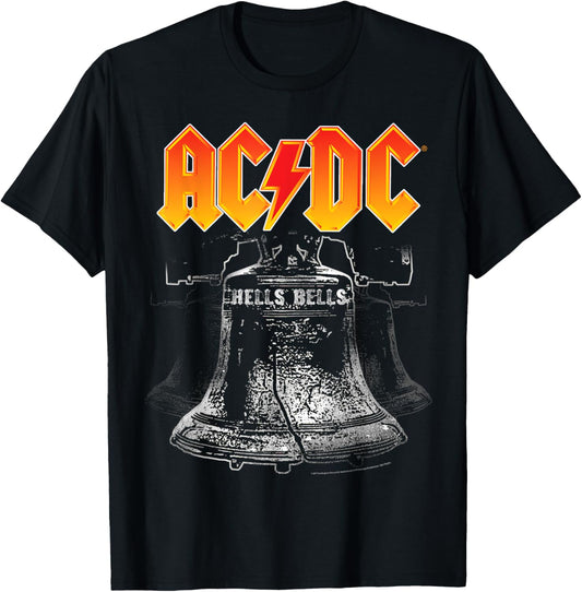 AC\/DC Classic Black Cotton T Shirt   Hells Bells Design, Casual Fit