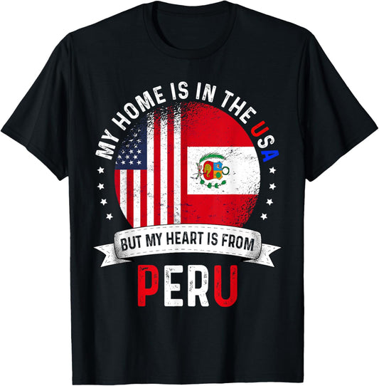Peruvian American Patriot Heart Is From Peru Flag