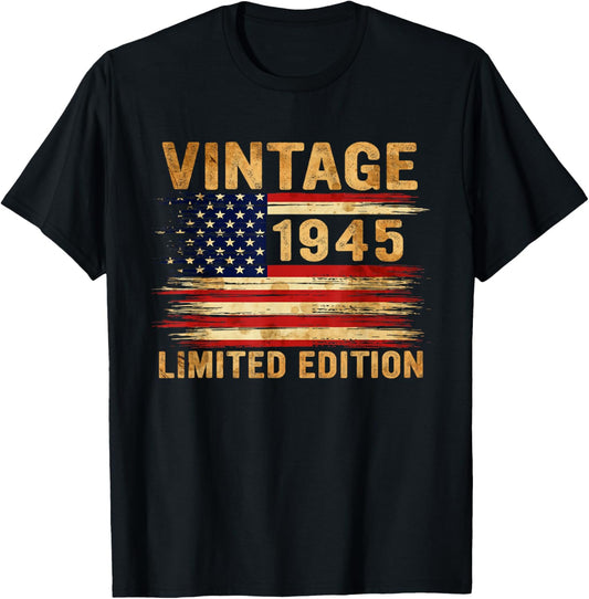 80 Years Old Gifts Vintage 1945 80Th Birthday American Flag