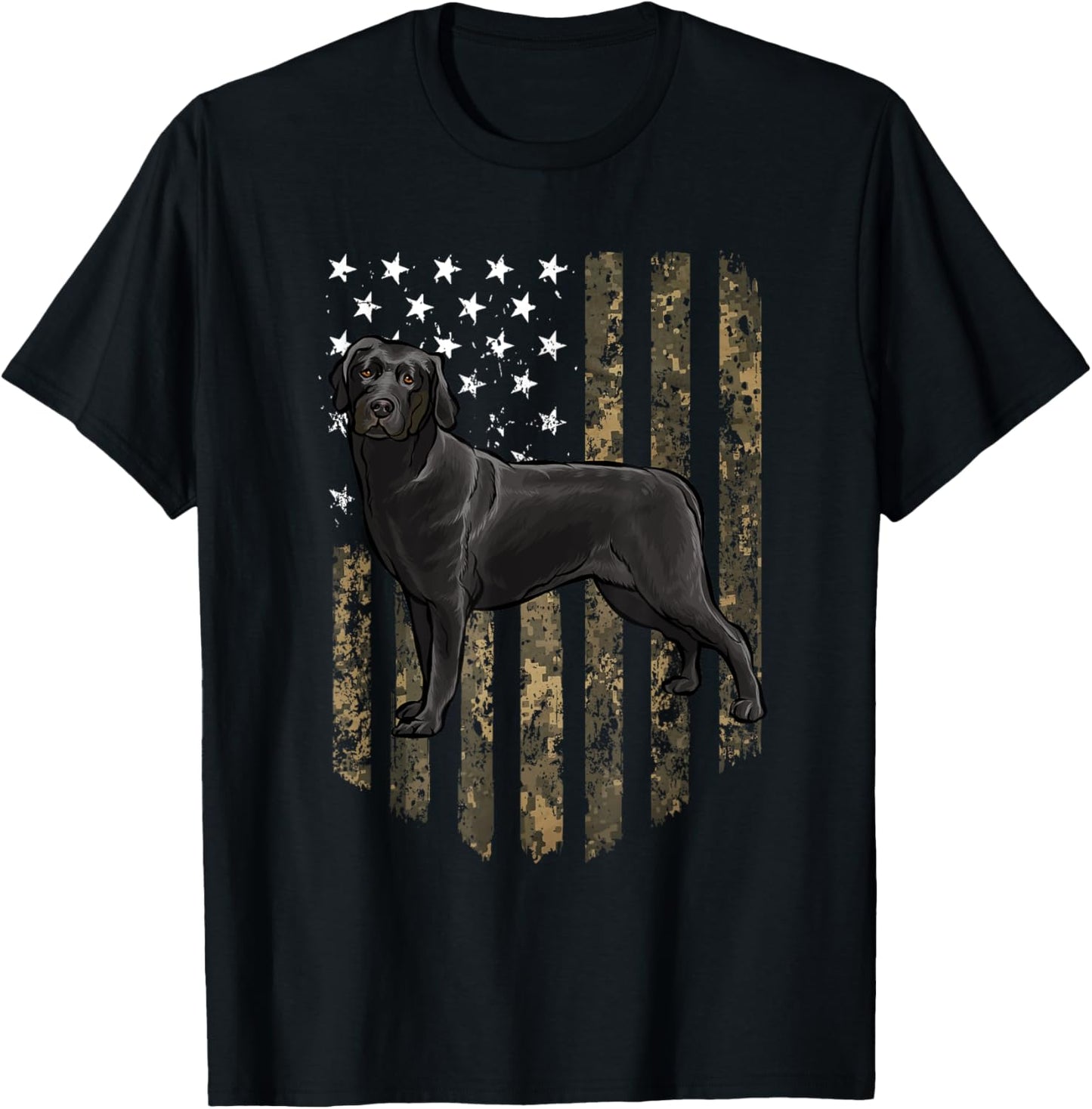 Camo American Flag Black Labrador Retriever 4Th Of July Usa