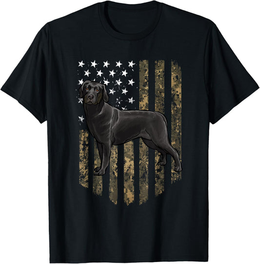 Camo American Flag Black Labrador Retriever 4Th Of July Usa