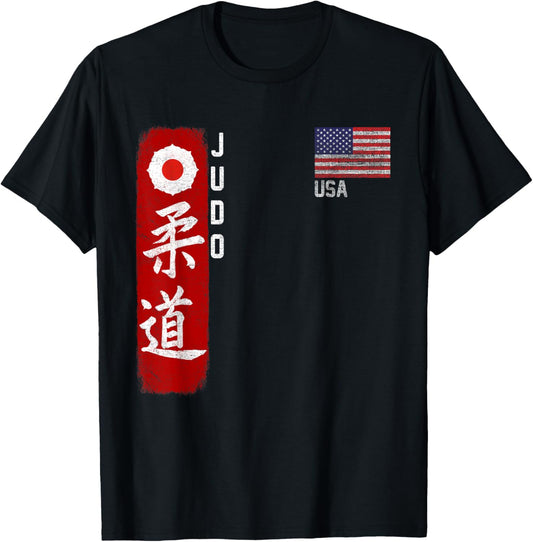 Judo Usa American Flag Judoka Dojo Martial Art America Kanji