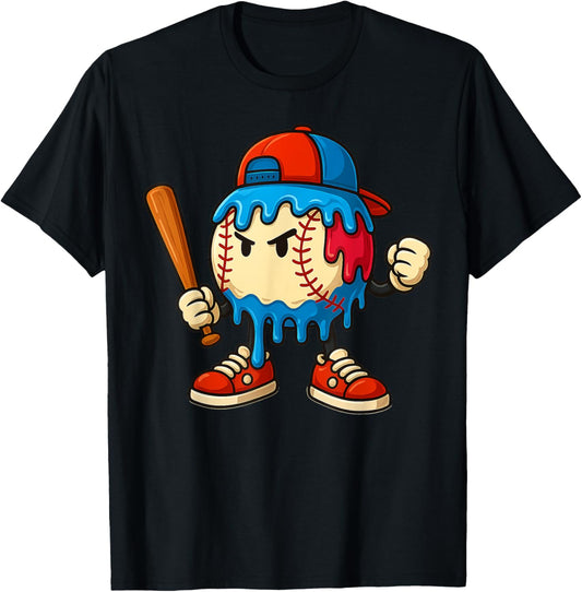 Baseball Drip Boys Ice Cream Stuff Baseball American Flag Us