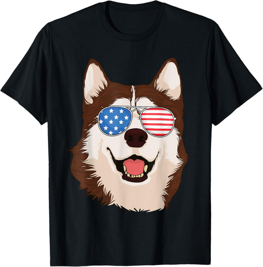 Siberian Husky 4Th Of July Shirt American Flag Husky Lover