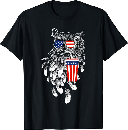 Owl 4Th Of July Owl Wearing American Flag Glasses Owl