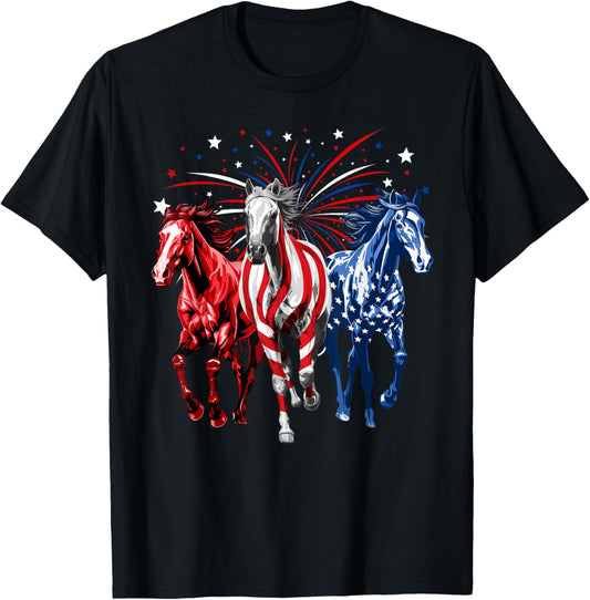 4Th Of July Horse Lovers Red White And Blue American Flag