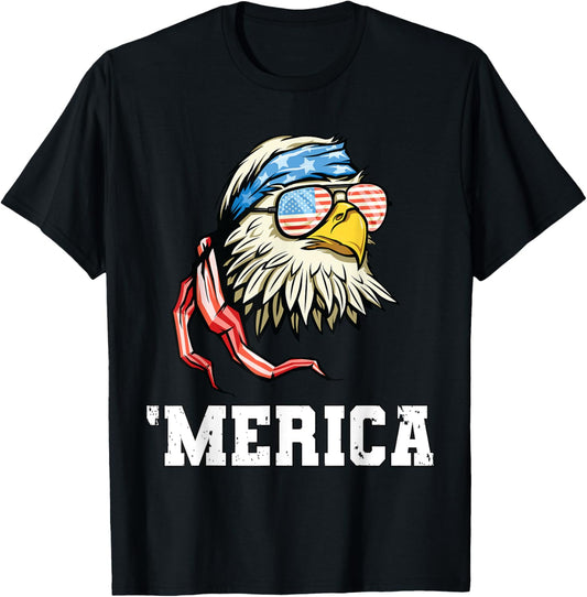 4Th Of July Merica Usa Flag Bald Eagle Patriotic Veteran