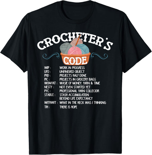 Crochet Yarn Crocheting Shirt Funny Yarn Lovers Men Women