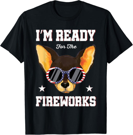 4Th Of July Shirt Chihuahua Funny Fireworks Usa Flag