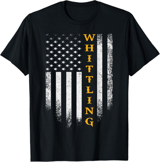 Vintage American Flag Woodcarving Whittling Funny Whittler