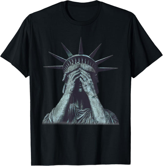 Statue Of Liberty Weeping Distressed Cry America Statue Usa