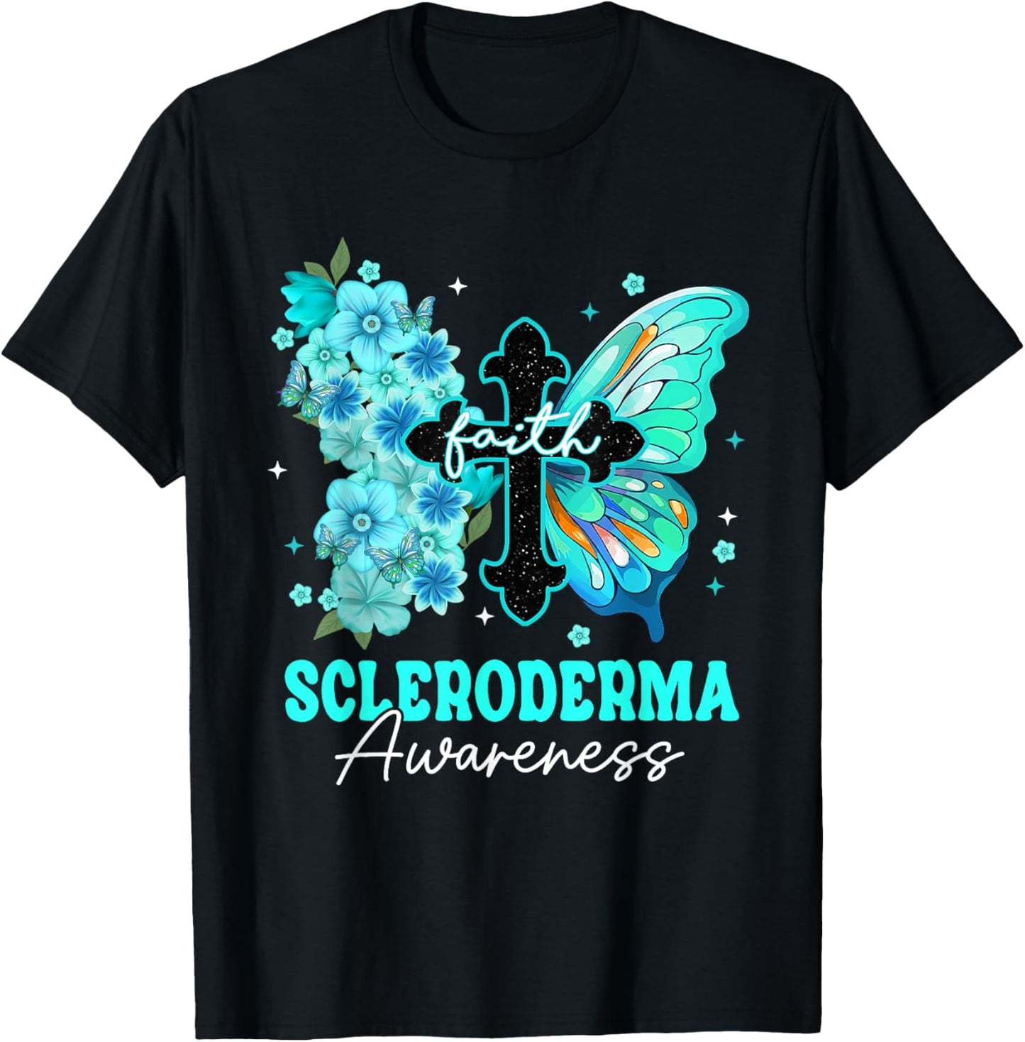 Faith Butterfly Christian Cross Scleroderma Awareness