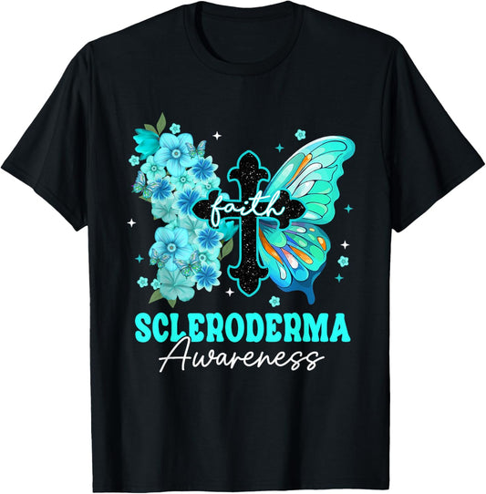 Faith Butterfly Christian Cross Scleroderma Awareness