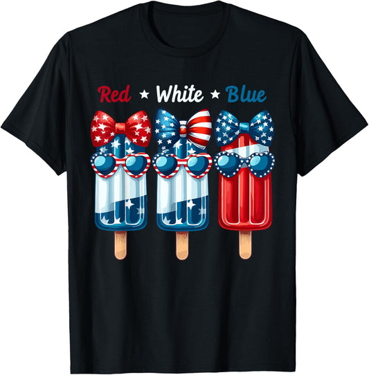 Red White Blue 4Th July American Flag Coquette Popsicle