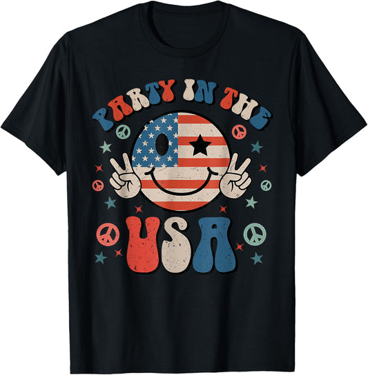 Party In The Usa 4Th Of July Preppy Smile Kids Men Women