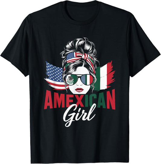 Half Mexican Half American Usa Flag Mexico America